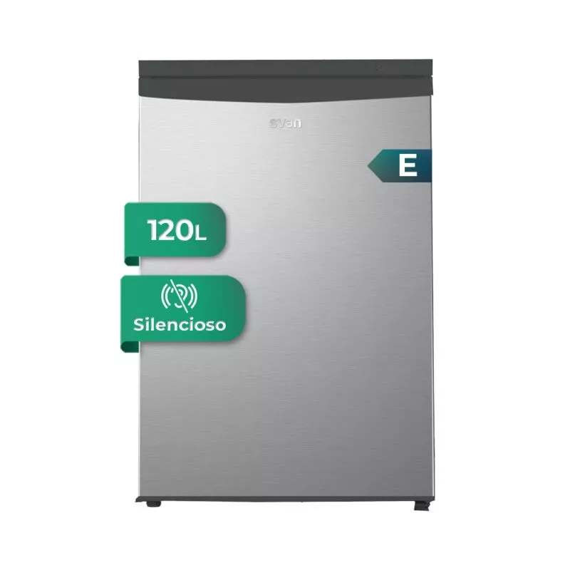 FRIGO SVAN SR855500ECX 0,85 CM. INOX con acabado inoxidable, capacidad de 120L y diseño silencioso tipo mini refrigerador