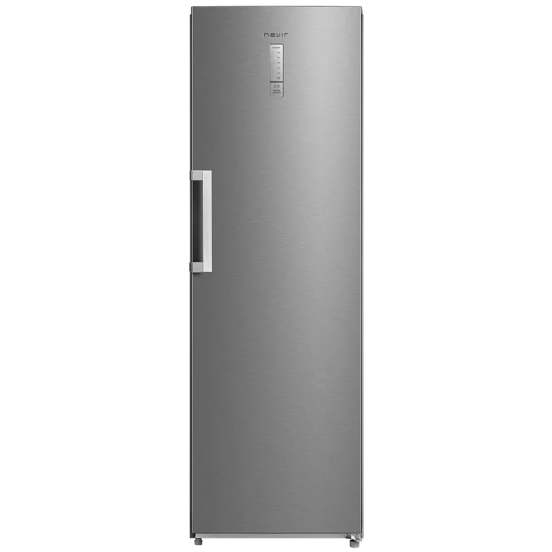 Frigorífico Nevir NVR-5626NVSDI No Frost inox 362 L con acabado inox y diseño vertical moderno.
