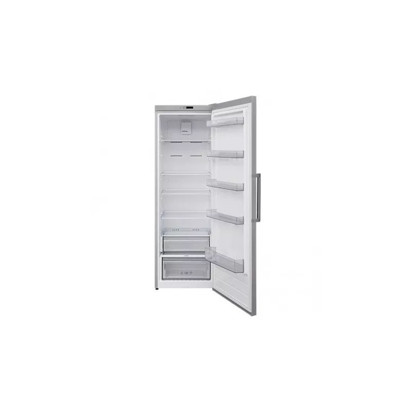 Frigorífico New Pol NWL1851PE No Frost blanco 390 L con estantes ajustables y acabado en acero inoxidable.