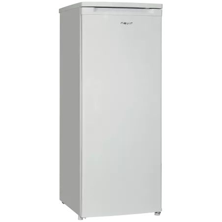 Frigorífico Nevir NVR-5526NVSD blanco 240 L con diseño vertical y acabado en acero inoxidable.