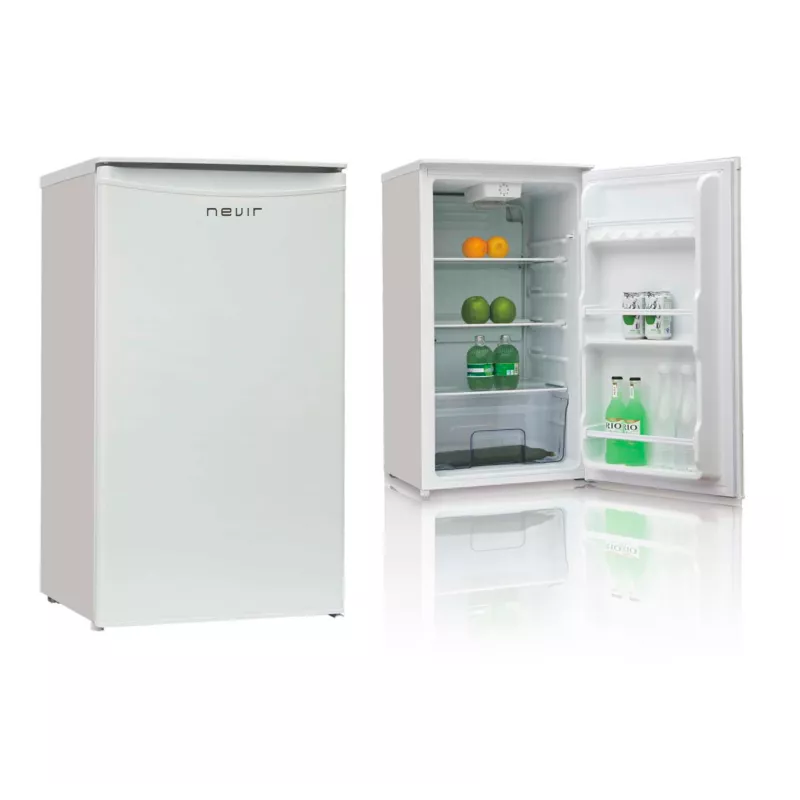 Frigorífico Nevir NVR-BE68351-BNE blanco 92 L con diseño compacto y espacio optimizado para alimentos y bebidas.