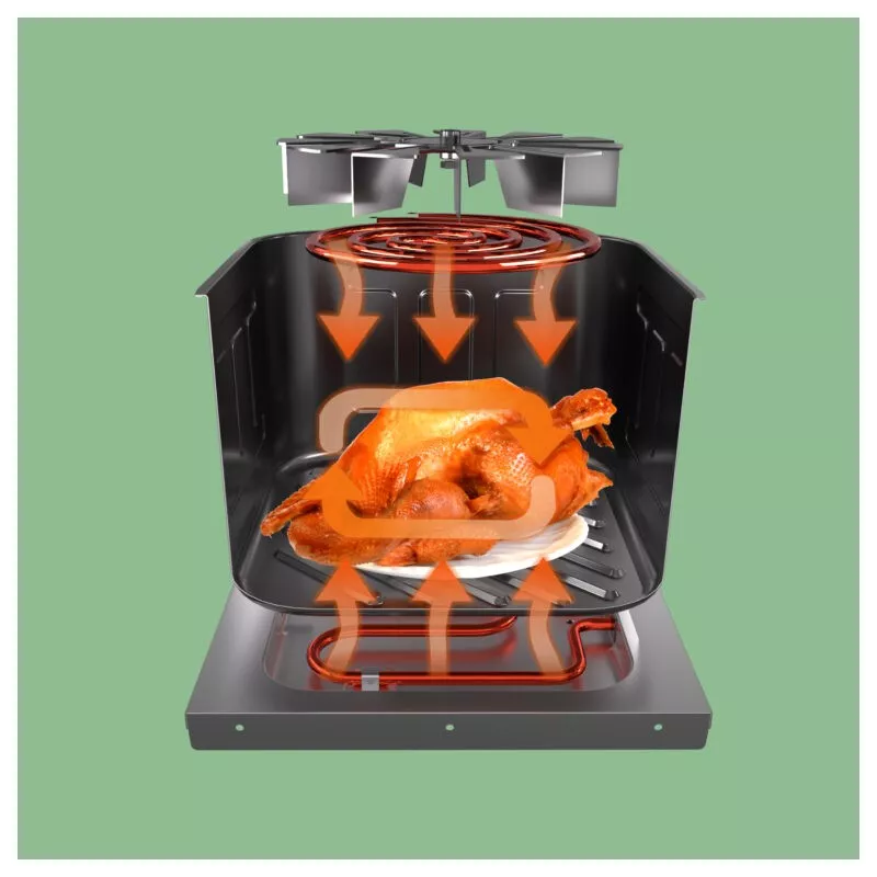 Freidora de aire TM Electron TMPFR290 – 9 L, 2000 W, doble resistencia