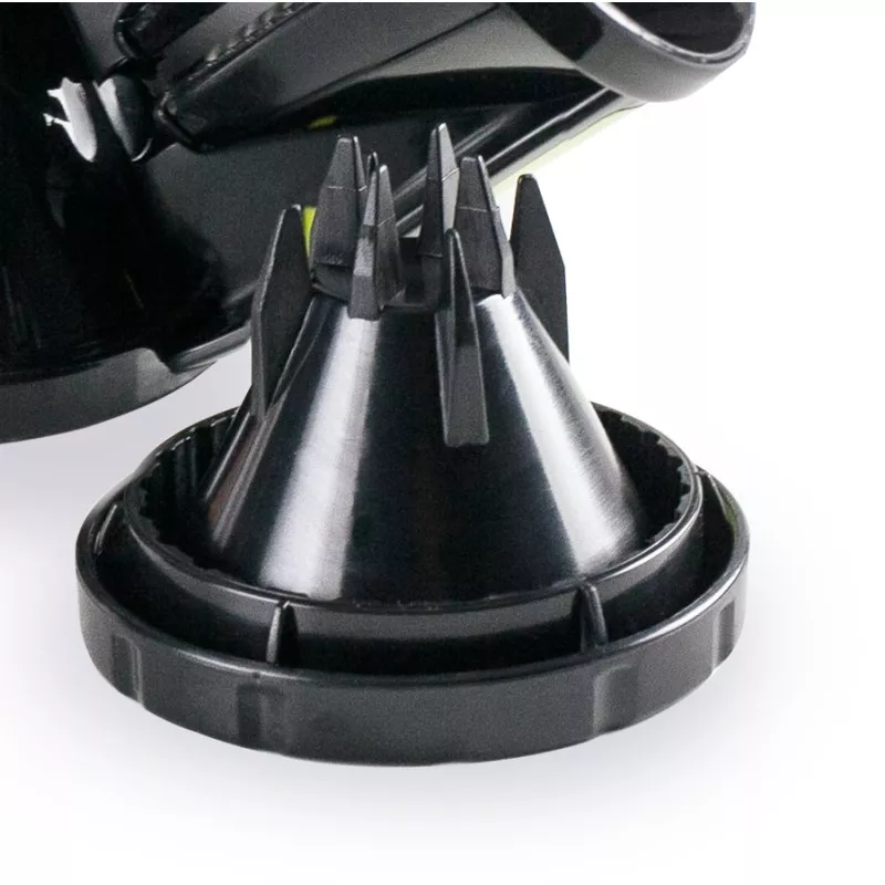 Cortador espiral triple Ibili 745700 19 cm de plástico negro con diseño compacto y cuchillas de acero inoxidable.