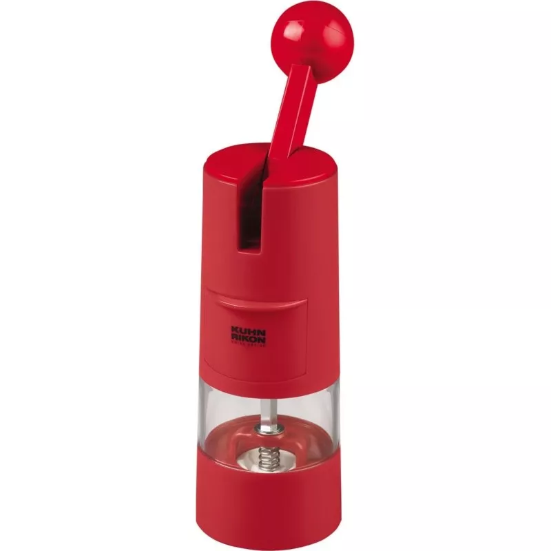 Molinillo Kuhn Rikon Ratchet 25552 rojo con muela cerámica y diseño ergonómico para fácil uso.